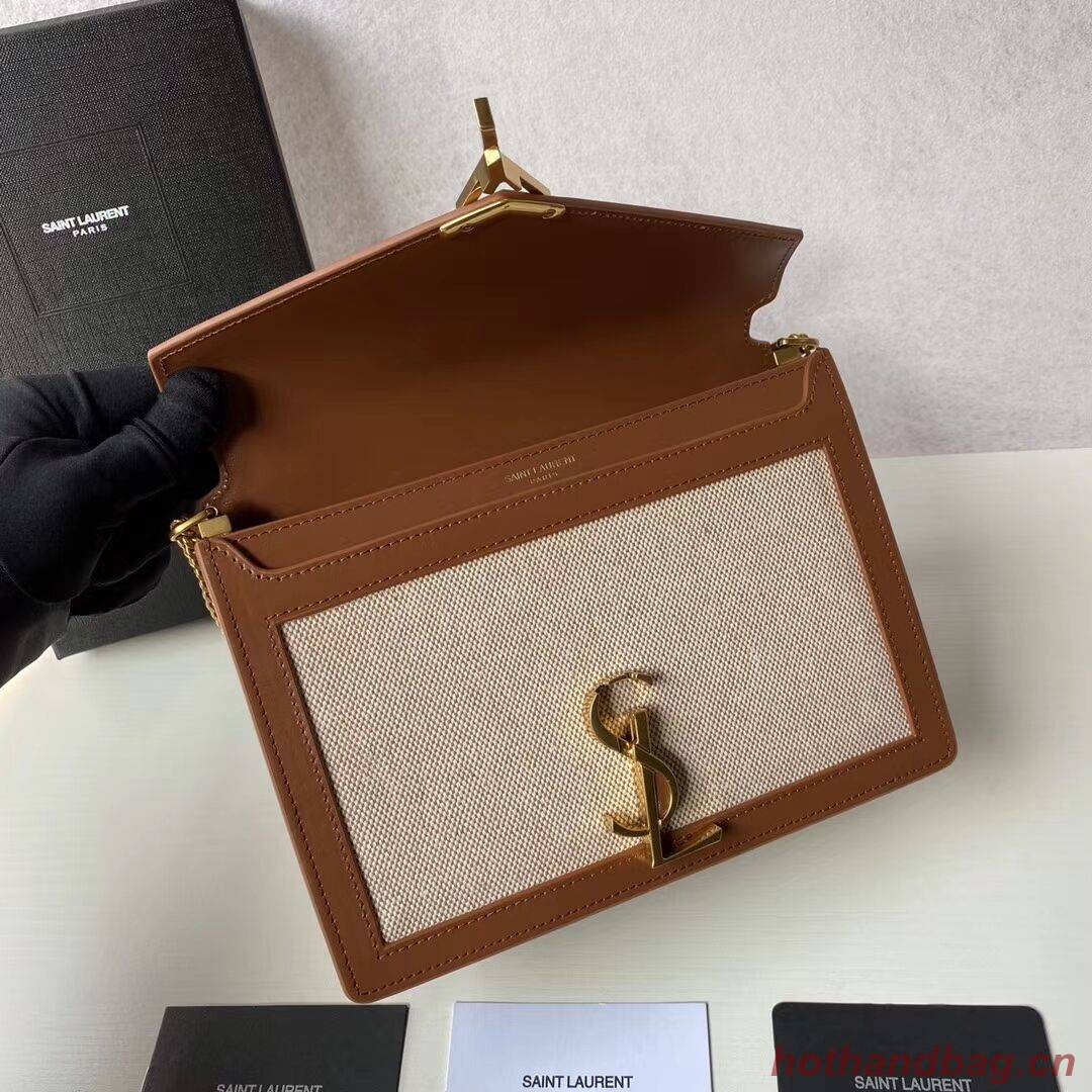 Yves Saint Laurent IN CANVAS AND LEATHER Y650017H Apricot Yves Saint Laurent IN CANVAS AND LEATHER Y650017H Apricot