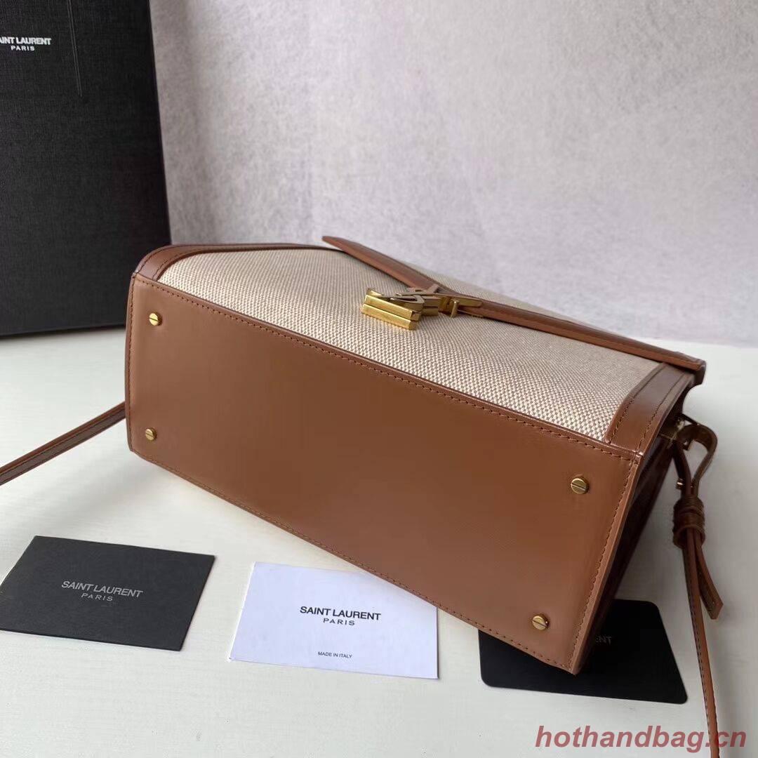 Yves Saint Laurent IN CANVAS AND LEATHER Y650119H Apricot Yves Saint Laurent IN CANVAS AND LEATHER Y650119H Apricot