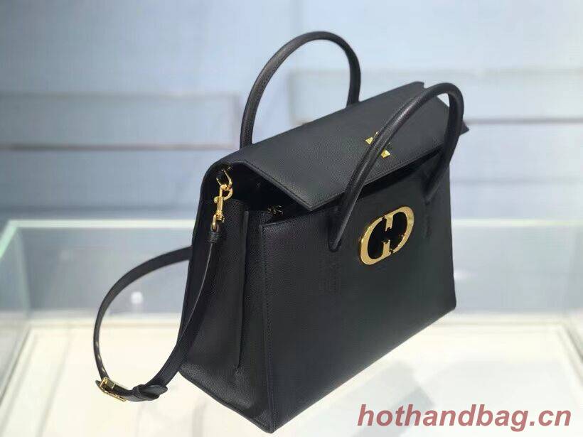 DIOR LARGE ST HONORE TOTE Grained Calfskin M9306UBAE black DIOR LARGE ST HONORE TOTE Grained Calfskin M9306UBAE black