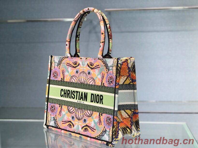 DIOR SMALL DIOR BOOK TOTE Multicolor Tie & Dior Embroidery C1296 DIOR SMALL DIOR BOOK TOTE Multicolor Tie & Dior Embroidery C1296