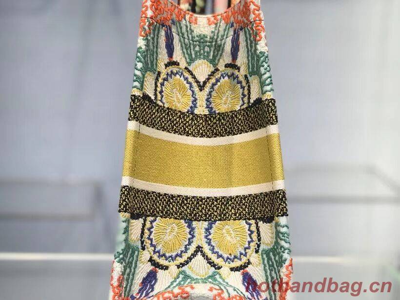 DIOR SMALL DIOR BOOK TOTE Multicolor Tie & Dior Embroidery C1296 DIOR SMALL DIOR BOOK TOTE Multicolor Tie & Dior Embroidery C1296