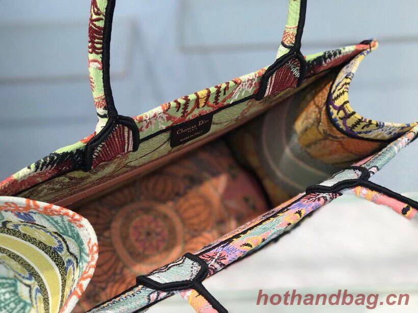 DIOR SMALL DIOR BOOK TOTE Multicolor Tie & Dior Embroidery C1296 DIOR SMALL DIOR BOOK TOTE Multicolor Tie & Dior Embroidery C1296