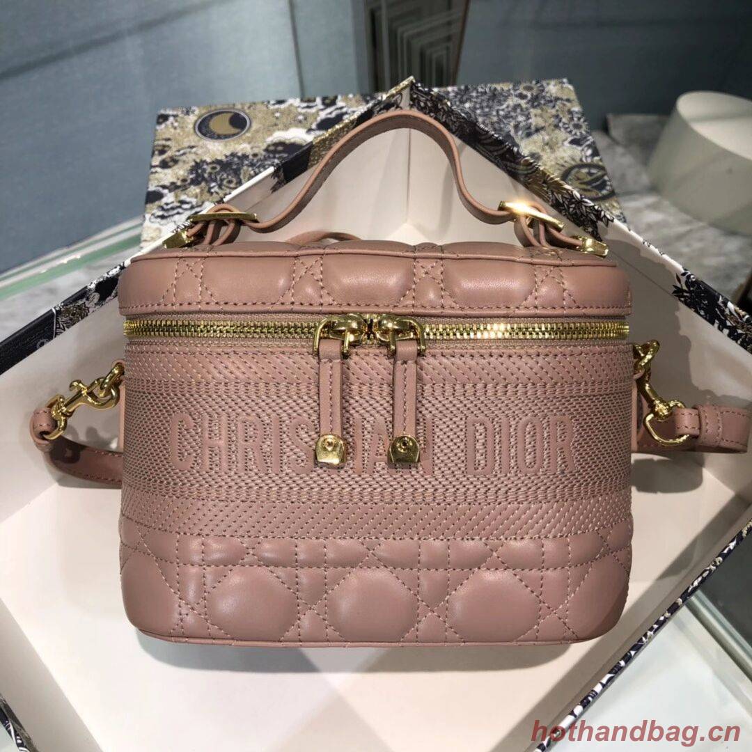 DIOR SMALL DIORTRAVEL VANITY CASE Cannage Lambskin S5488U Rose Des Vents DIOR SMALL DIORTRAVEL VANITY CASE Cannage Lambskin S5488U Rose Des Vents