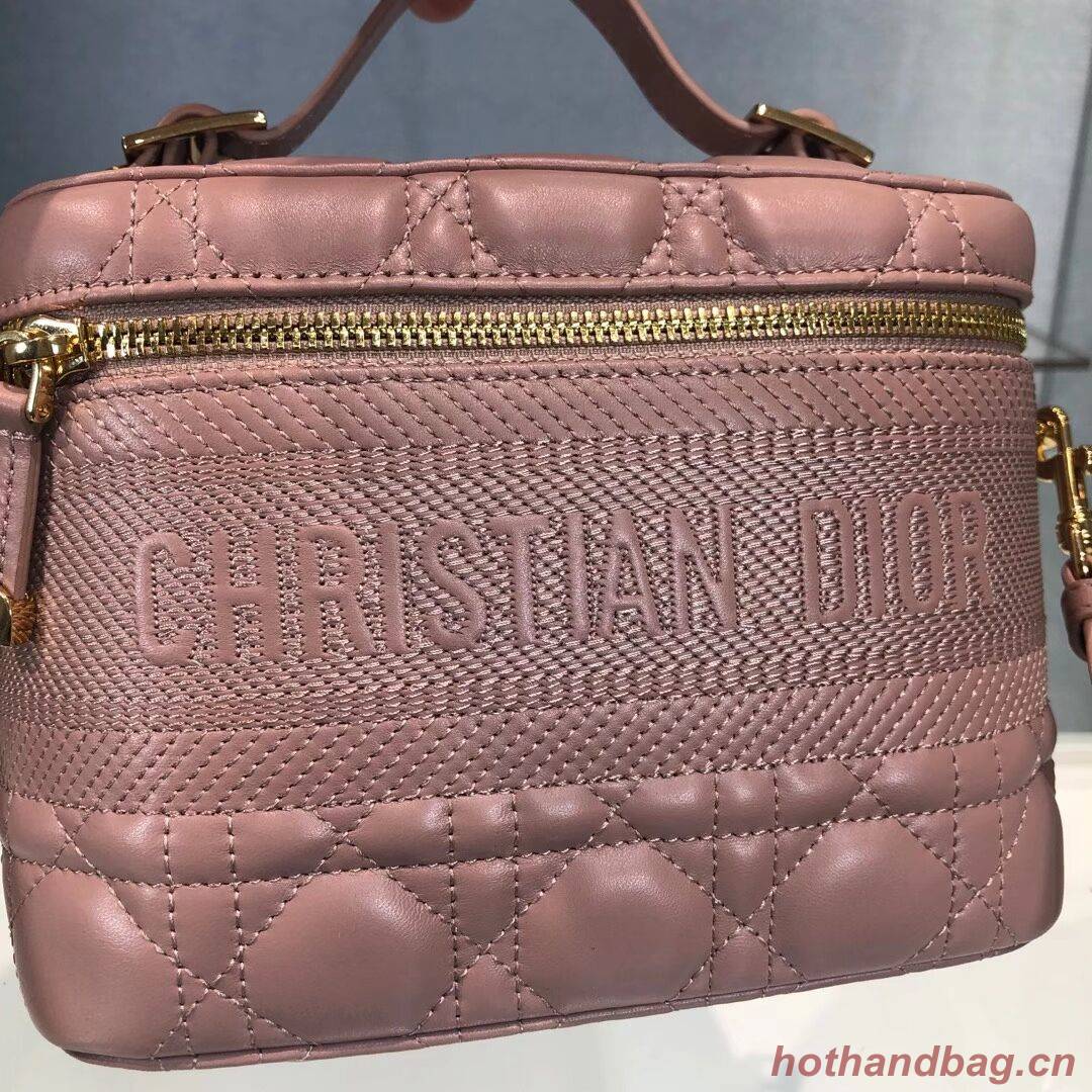 DIOR SMALL DIORTRAVEL VANITY CASE Cannage Lambskin S5488U Rose Des Vents DIOR SMALL DIORTRAVEL VANITY CASE Cannage Lambskin S5488U Rose Des Vents