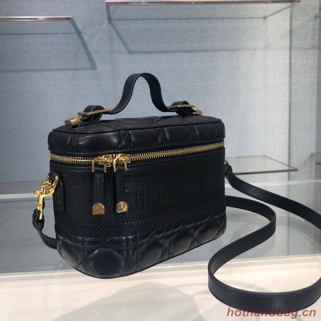 DIOR SMALL DIORTRAVEL VANITY CASE Cannage Lambskin S5488U black DIOR SMALL DIORTRAVEL VANITY CASE Cannage Lambskin S5488U black
