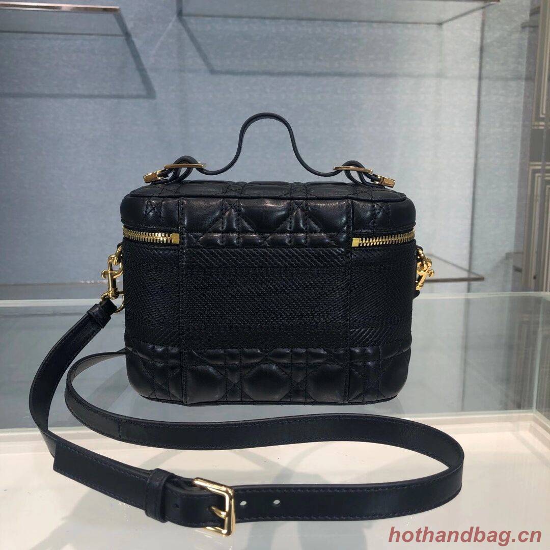 DIOR SMALL DIORTRAVEL VANITY CASE Cannage Lambskin S5488U black DIOR SMALL DIORTRAVEL VANITY CASE Cannage Lambskin S5488U black