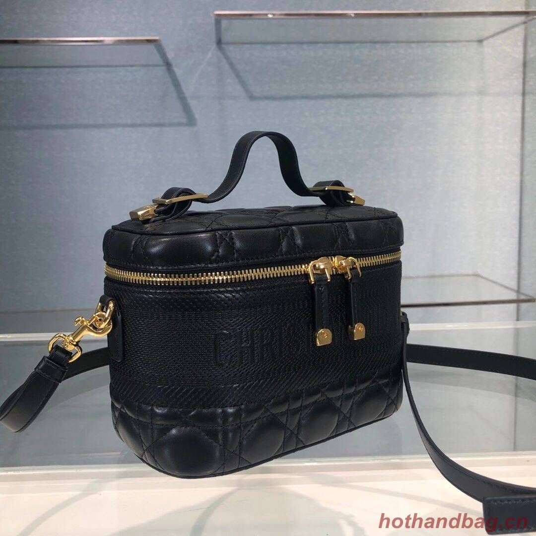 DIOR SMALL DIORTRAVEL VANITY CASE Cannage Lambskin S5488U black DIOR SMALL DIORTRAVEL VANITY CASE Cannage Lambskin S5488U black