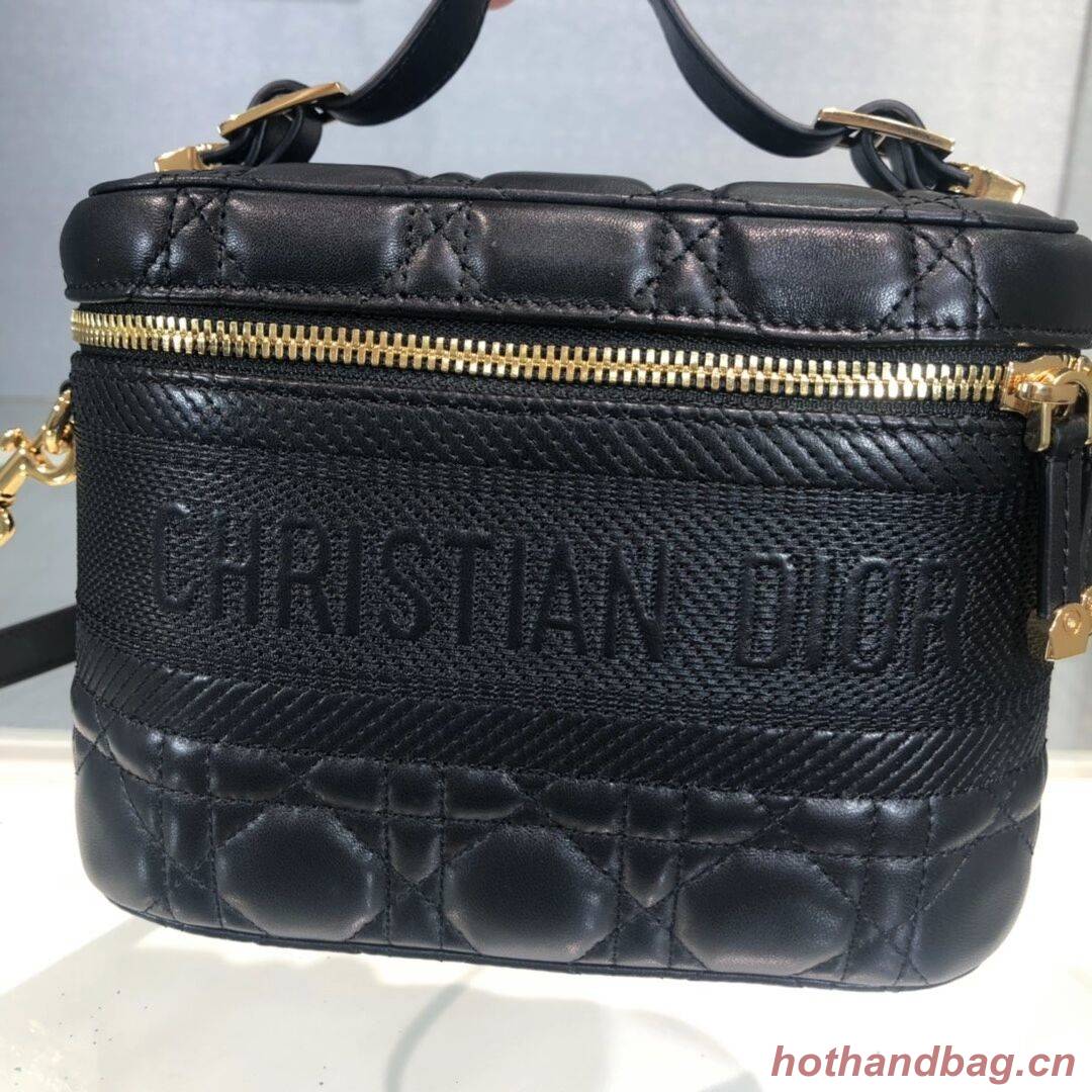 DIOR SMALL DIORTRAVEL VANITY CASE Cannage Lambskin S5488U black DIOR SMALL DIORTRAVEL VANITY CASE Cannage Lambskin S5488U black