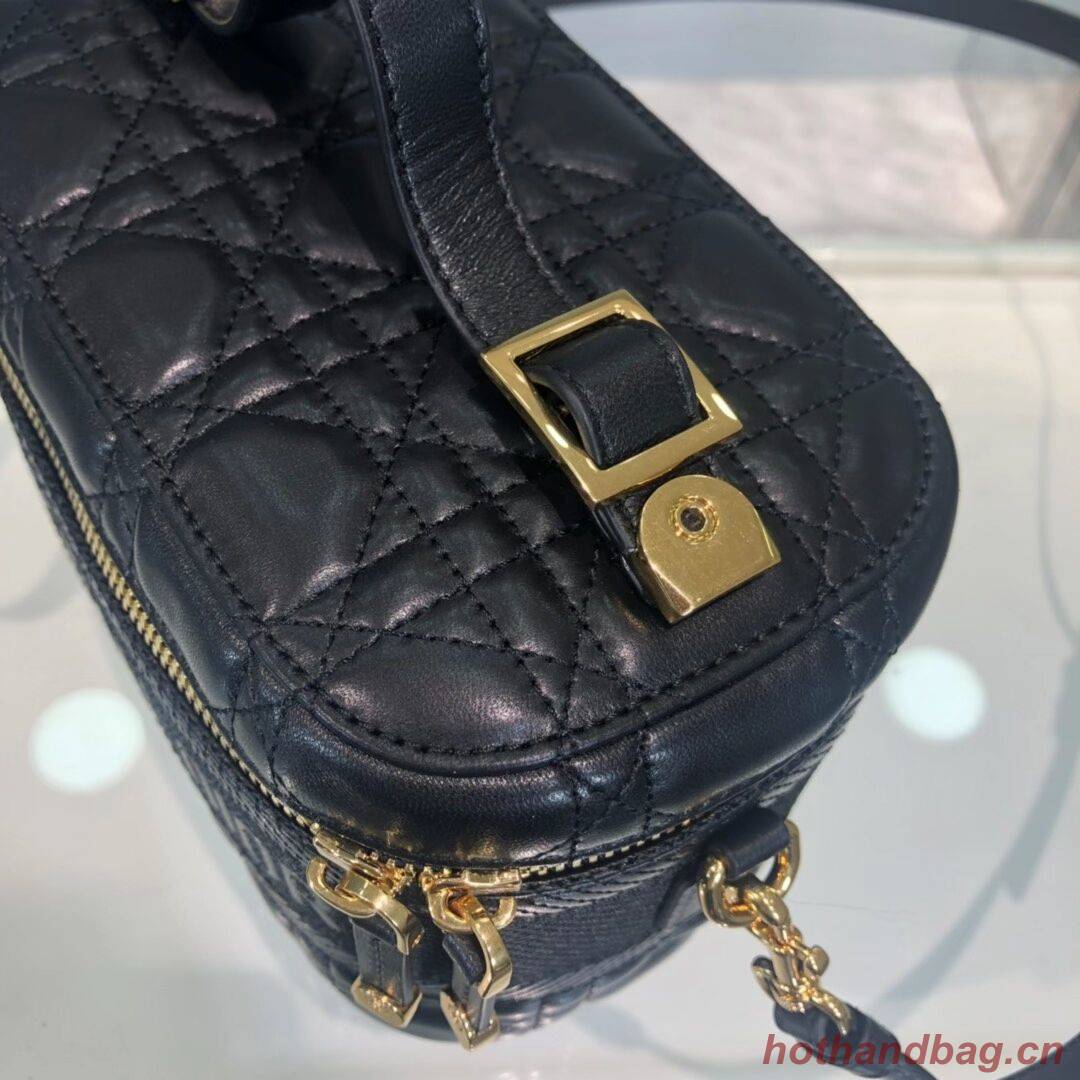DIOR SMALL DIORTRAVEL VANITY CASE Cannage Lambskin S5488U black DIOR SMALL DIORTRAVEL VANITY CASE Cannage Lambskin S5488U black
