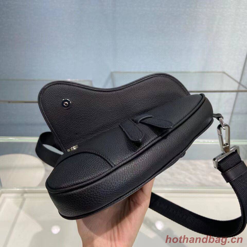 Dior SADDLE BELT POUCH Black Grained Calfskin C2109 Dior SADDLE BELT POUCH Black Grained Calfskin C2109