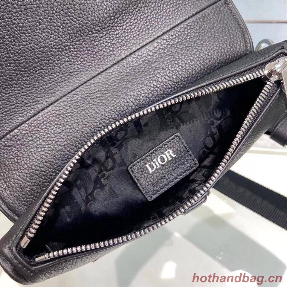 Dior SADDLE BELT POUCH Black Grained Calfskin C2109 Dior SADDLE BELT POUCH Black Grained Calfskin C2109