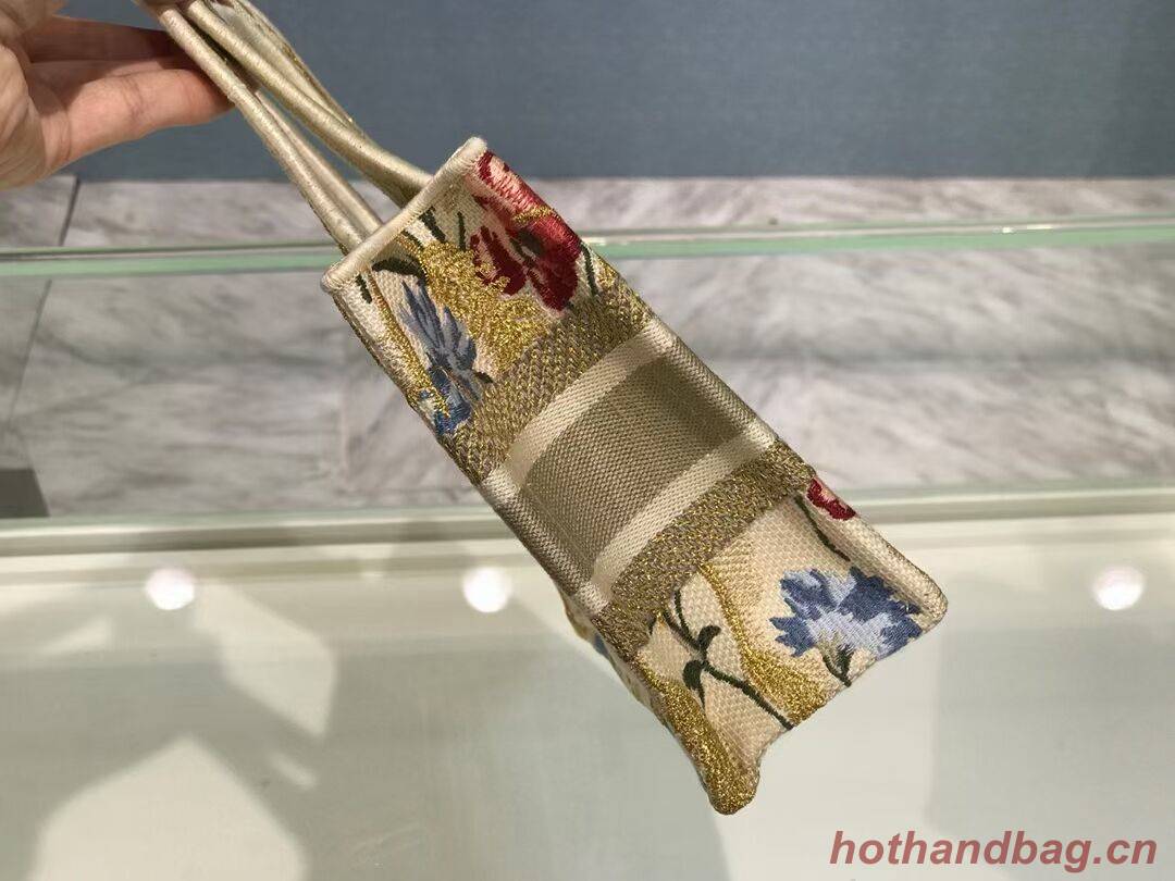 MINI DIOR BOOK TOTE Beige Multicolor Dior Hibiscus Embroidery S5475ZR MINI DIOR BOOK TOTE Beige Multicolor Dior Hibiscus Embroidery S5475ZR