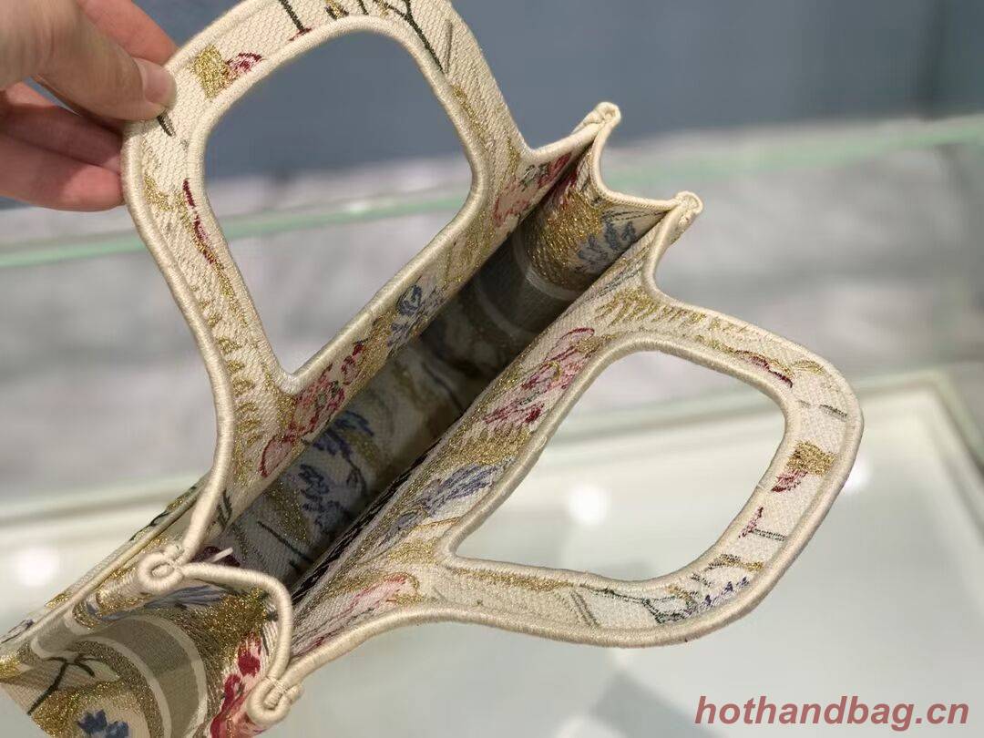 MINI DIOR BOOK TOTE Beige Multicolor Dior Hibiscus Embroidery S5475ZR MINI DIOR BOOK TOTE Beige Multicolor Dior Hibiscus Embroidery S5475ZR