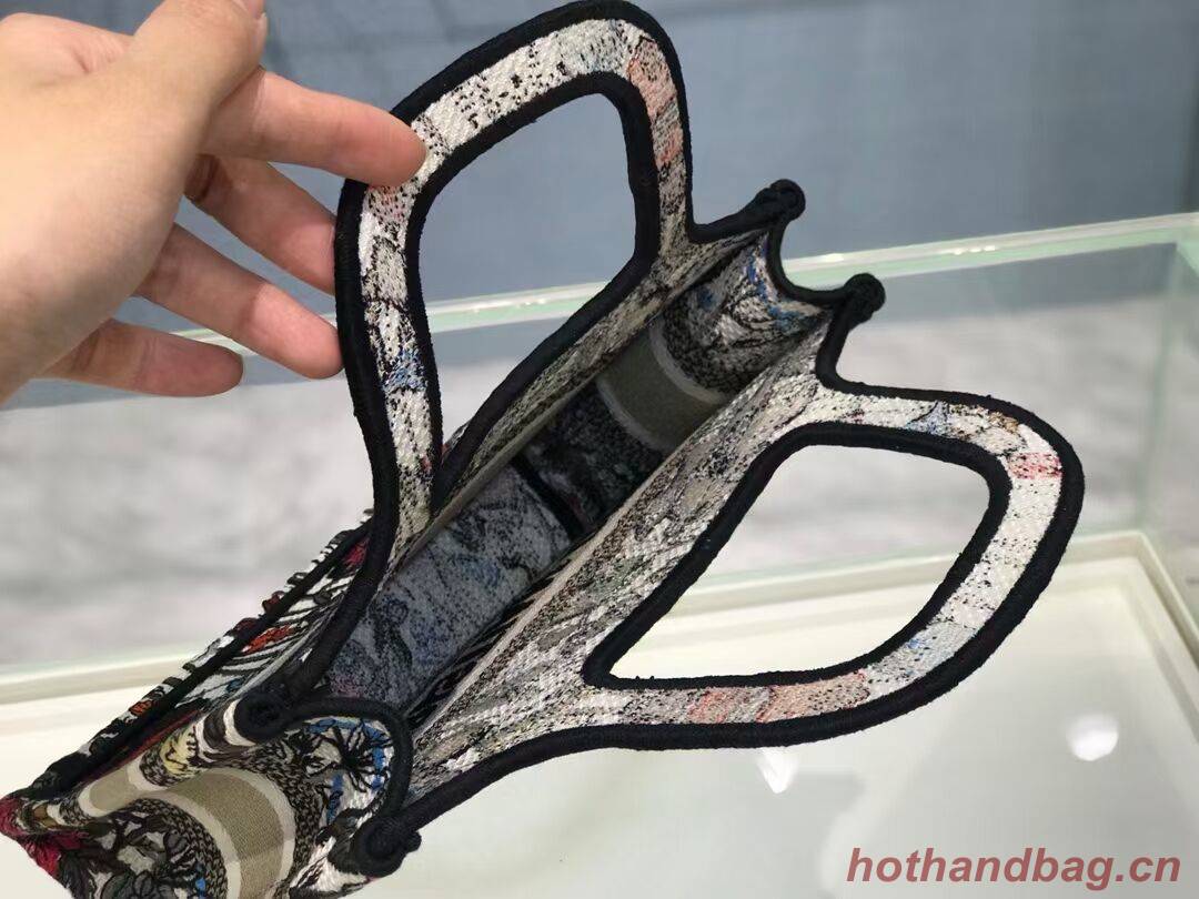 MINI DIOR BOOK TOTE Multicolor Mille Fleurs Embroidery S5475Z MINI DIOR BOOK TOTE Multicolor Mille Fleurs Embroidery S5475Z