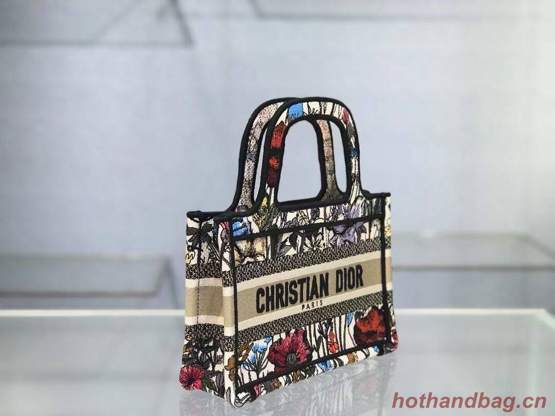 MINI DIOR BOOK TOTE Multicolor Mille Fleurs Embroidery S5475Z MINI DIOR BOOK TOTE Multicolor Mille Fleurs Embroidery S5475Z