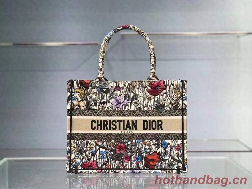 Medium DIOR BOOK TOTE Multicolor Mille Fleurs Embroidery M1296Z Medium DIOR BOOK TOTE Multicolor Mille Fleurs Embroidery M1296Z