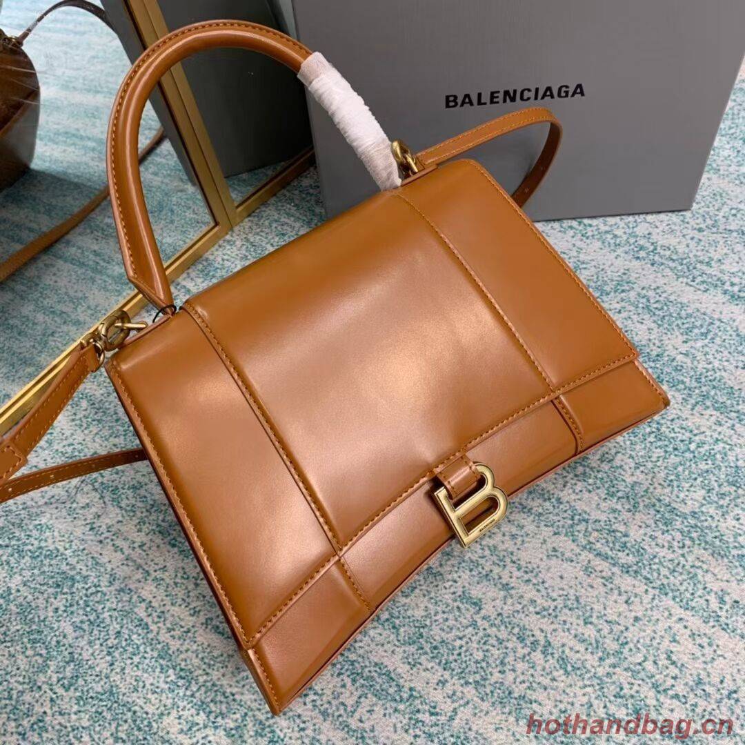 Balenciaga HOURGLASS MEDIUM TOP HANDLE BAG B108892 brown Balenciaga HOURGLASS MEDIUM TOP HANDLE BAG B108892 brown