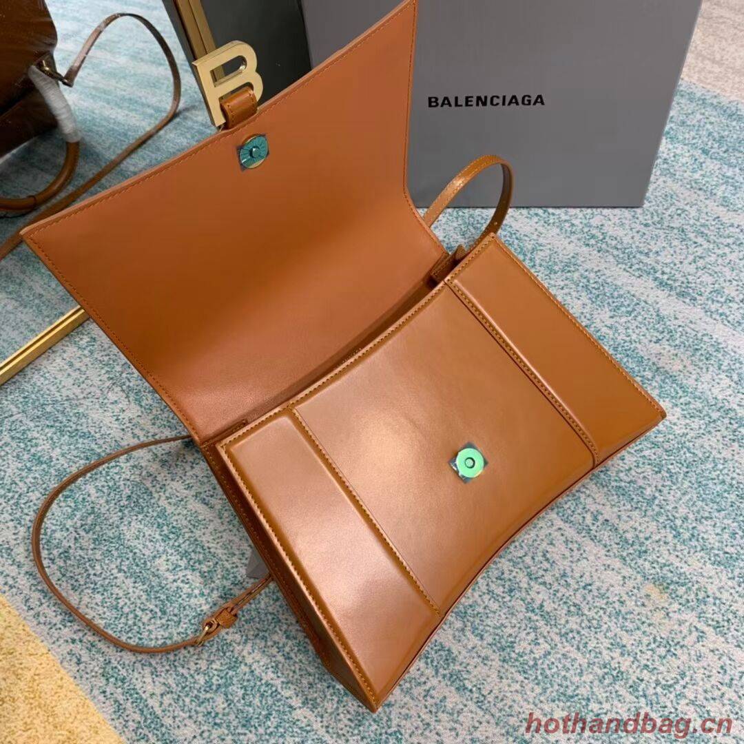 Balenciaga HOURGLASS MEDIUM TOP HANDLE BAG B108892 brown Balenciaga HOURGLASS MEDIUM TOP HANDLE BAG B108892 brown