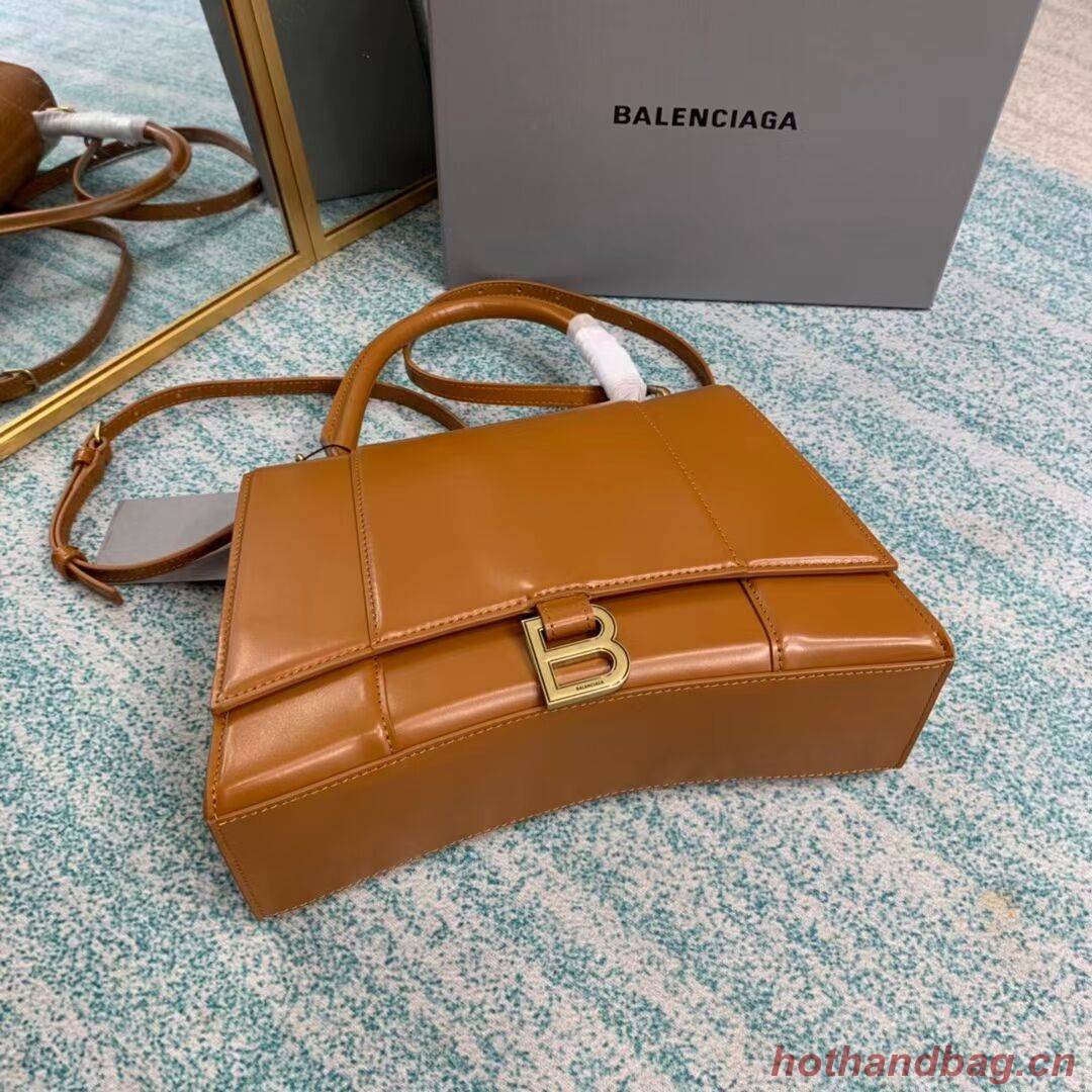 Balenciaga HOURGLASS MEDIUM TOP HANDLE BAG B108892 brown Balenciaga HOURGLASS MEDIUM TOP HANDLE BAG B108892 brown