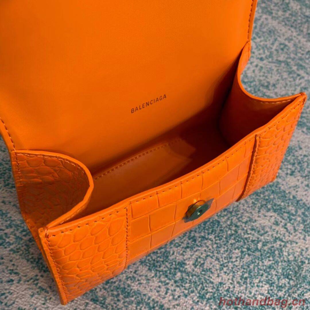 Balenciaga Hourglass XS Top Handle Bag 28331S orang Balenciaga Hourglass XS Top Handle Bag 28331S orang