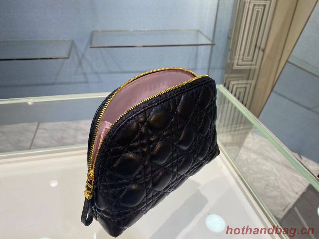 DIOR CARO BEAUTY POUCH Cannage Lambskin S5047 black DIOR CARO BEAUTY POUCH Cannage Lambskin S5047 black