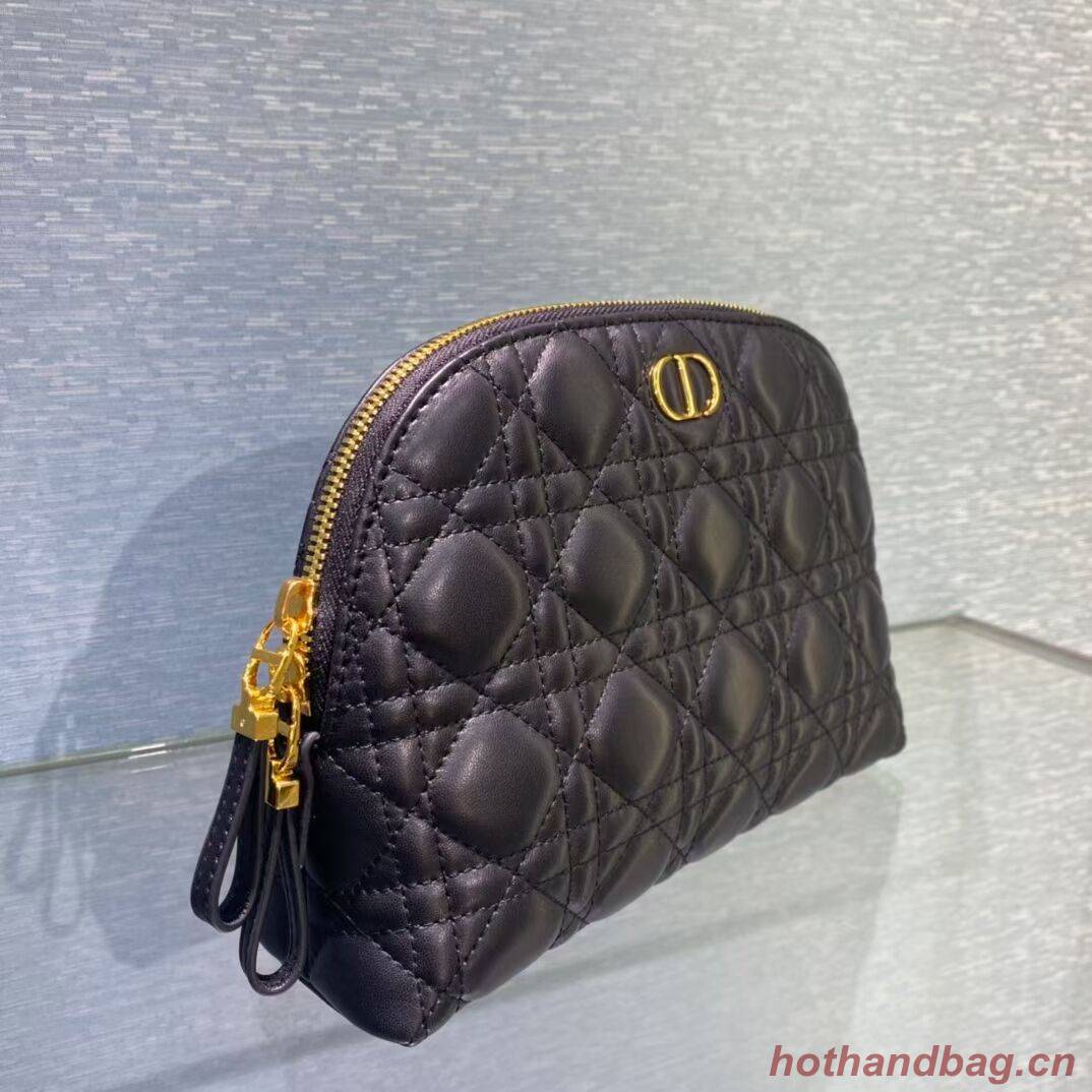 DIOR CARO BEAUTY POUCH Cannage Lambskin S5047 black DIOR CARO BEAUTY POUCH Cannage Lambskin S5047 black