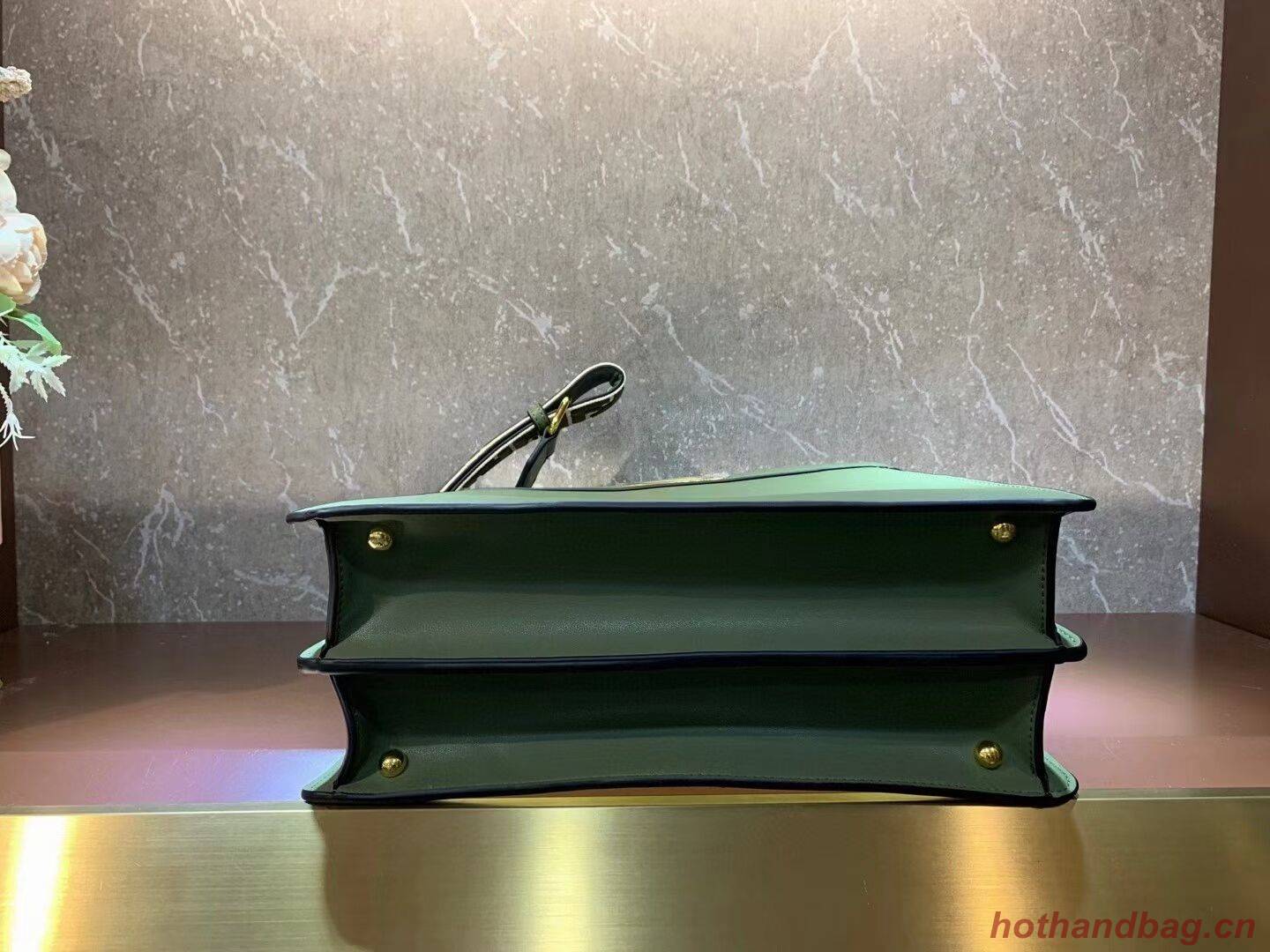 FENDI PEEKABOO ISEEU MEDIUM Green leather bag 8BN321A6 FENDI PEEKABOO ISEEU MEDIUM Green leather bag 8BN321A6