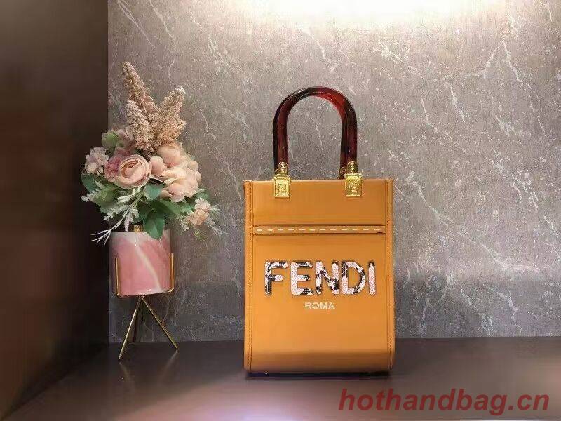 FENDI SUNSHINE SHOPPER leather mini-bag F1620 orange FENDI SUNSHINE SHOPPER leather mini-bag F1620 orange