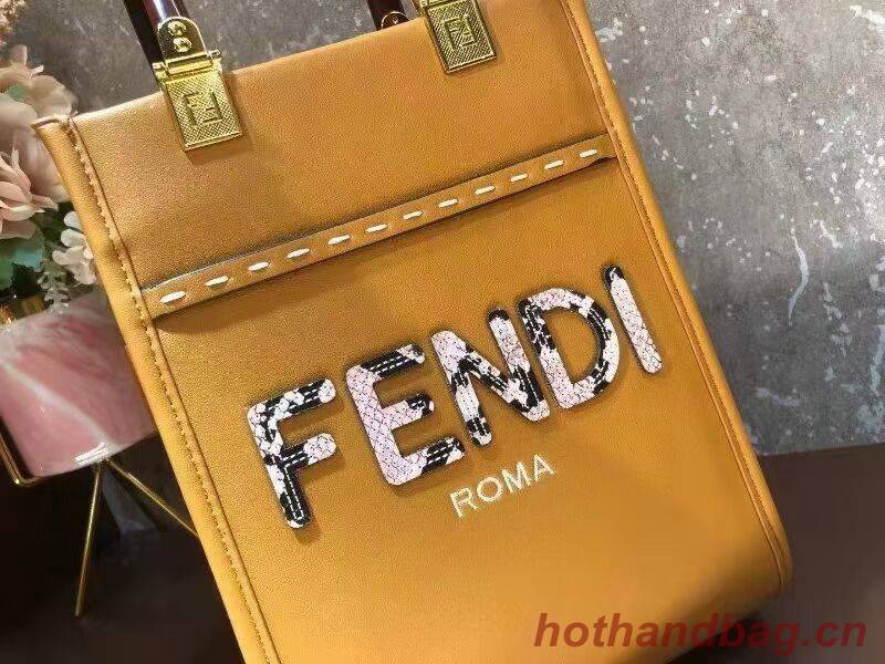 FENDI SUNSHINE SHOPPER leather mini-bag F1620 orange FENDI SUNSHINE SHOPPER leather mini-bag F1620 orange