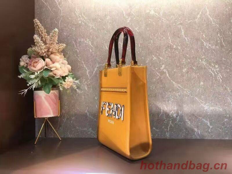 FENDI SUNSHINE SHOPPER leather mini-bag F1620 orange FENDI SUNSHINE SHOPPER leather mini-bag F1620 orange