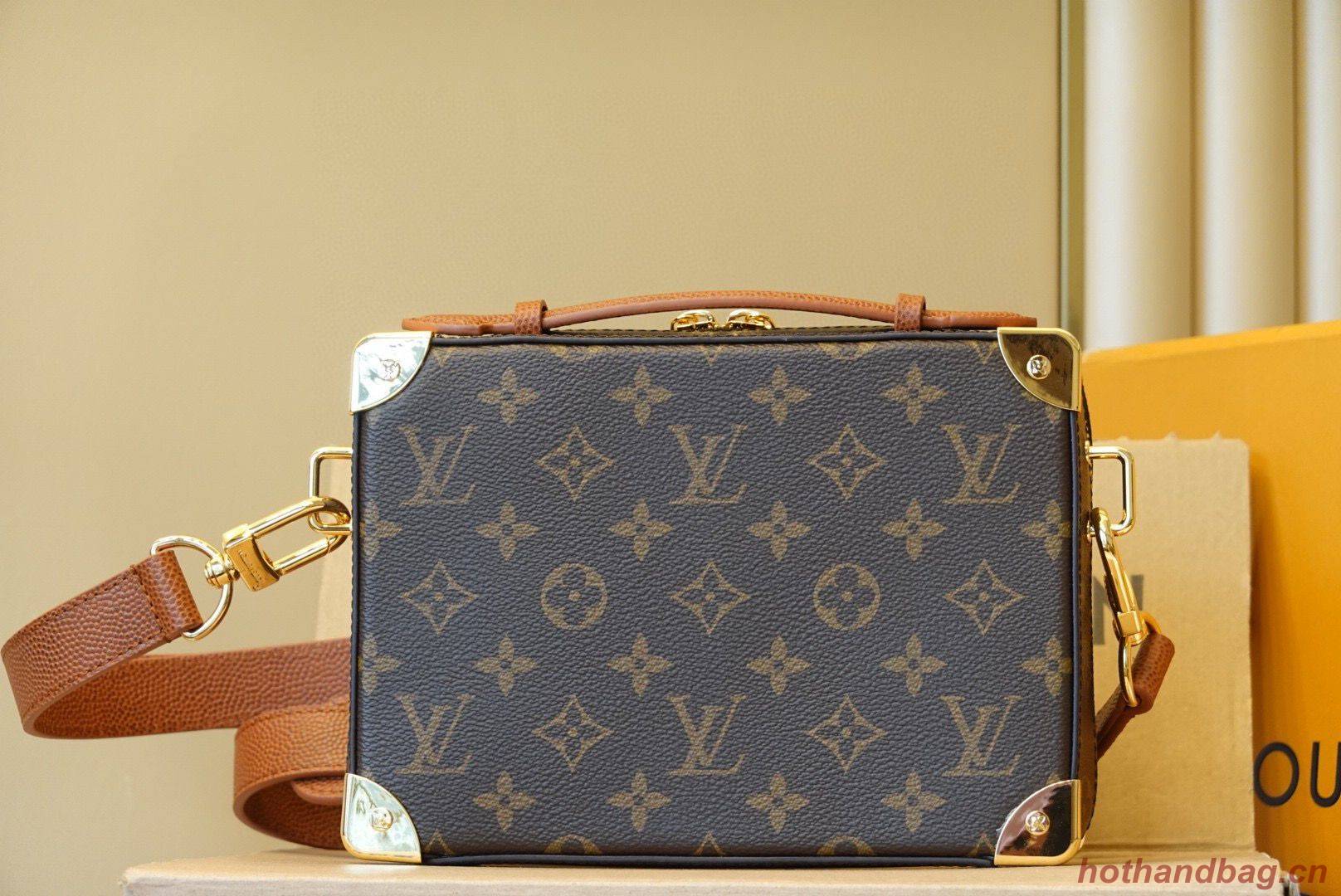 Louis Vuitton Monogram Canvas Handle Trunk Original Leather Bag M45785 Brown Louis Vuitton Monogram Canvas Handle Trunk Original Leather Bag M45785 Brown