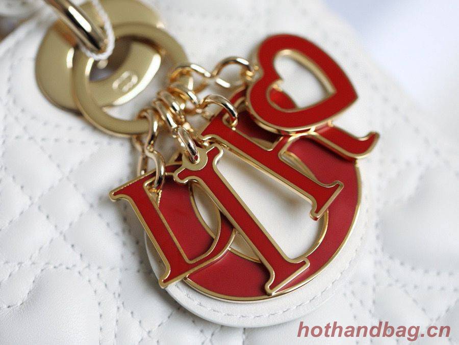 LADY DIOR MY ABCDIOR BAG Cannage Heart Original Lambskin Bag M0539O White LADY DIOR MY ABCDIOR BAG Cannage Heart Original Lambskin Bag M0539O White