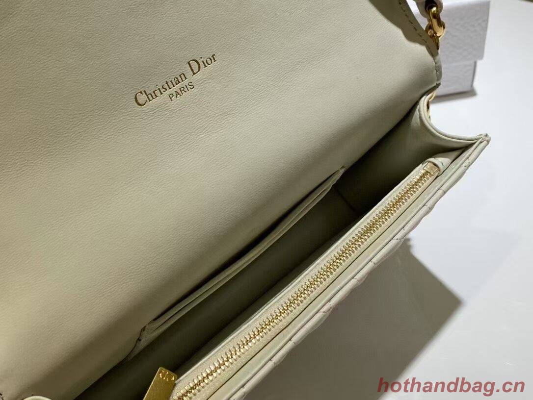 DIOR CARO BELT POUCH WITH CHAIN Latte Supple Cannage Calfskin S5091UW DIOR CARO BELT POUCH WITH CHAIN Latte Supple Cannage Calfskin S5091UW
