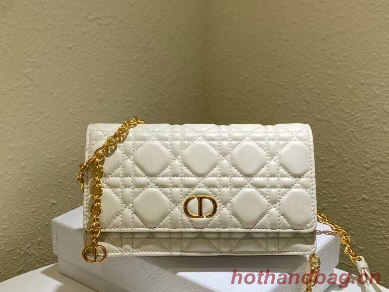 DIOR CARO BELT POUCH WITH CHAIN Latte Supple Cannage Calfskin S5091UW DIOR CARO BELT POUCH WITH CHAIN Latte Supple Cannage Calfskin S5091UW