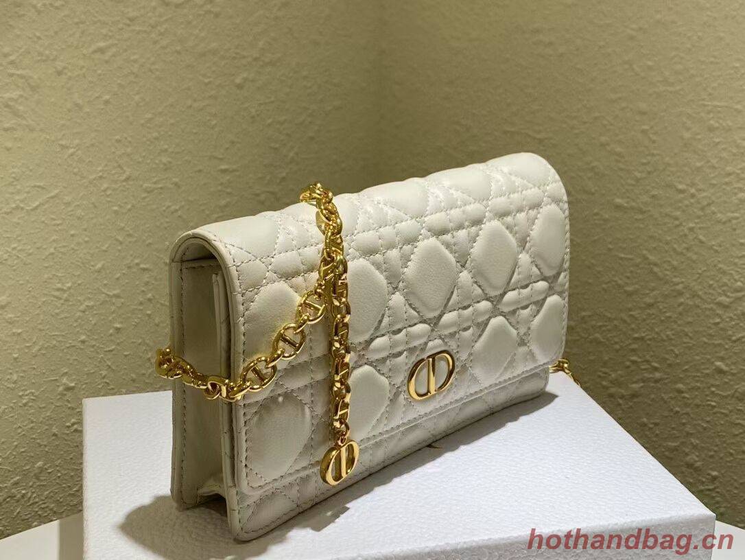 DIOR CARO BELT POUCH WITH CHAIN Latte Supple Cannage Calfskin S5091UW DIOR CARO BELT POUCH WITH CHAIN Latte Supple Cannage Calfskin S5091UW