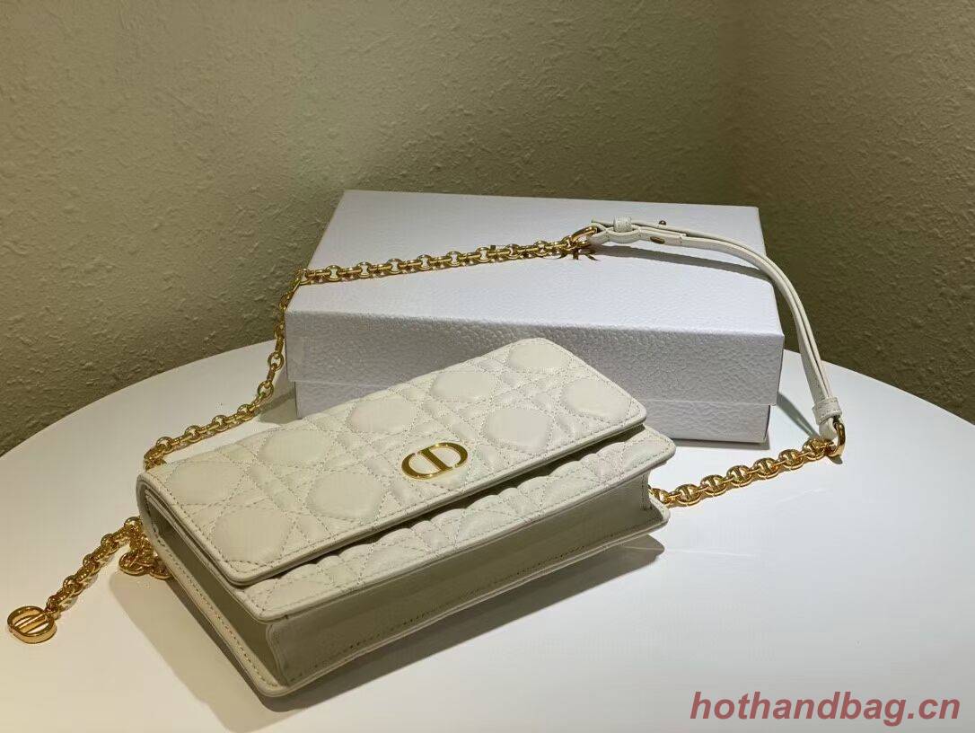 DIOR CARO BELT POUCH WITH CHAIN Latte Supple Cannage Calfskin S5091UW DIOR CARO BELT POUCH WITH CHAIN Latte Supple Cannage Calfskin S5091UW