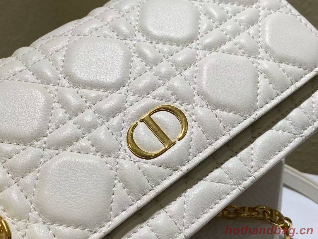 DIOR CARO BELT POUCH WITH CHAIN Latte Supple Cannage Calfskin S5091UW DIOR CARO BELT POUCH WITH CHAIN Latte Supple Cannage Calfskin S5091UW
