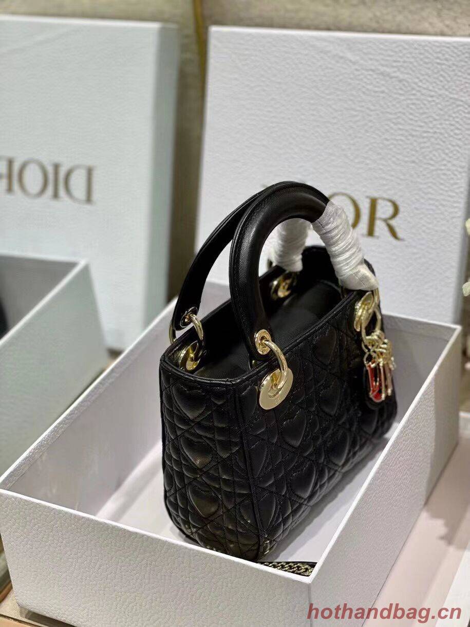 LADY DIOR MY ABCDIOR BAG Cannage Heart Original Lambskin Bag M0539O Black LADY DIOR MY ABCDIOR BAG Cannage Heart Original Lambskin Bag M0539O Black