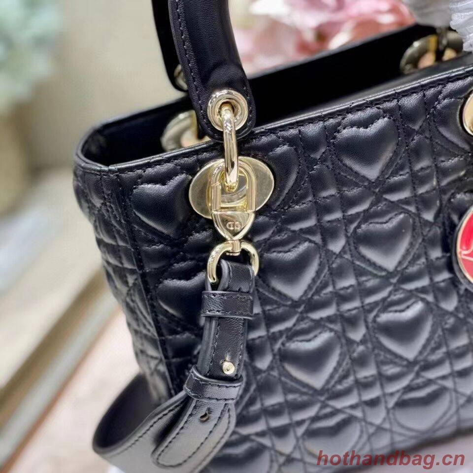 LADY DIOR MY ABCDIOR BAG Cannage Heart Original Lambskin Bag M0539O Black LADY DIOR MY ABCDIOR BAG Cannage Heart Original Lambskin Bag M0539O Black
