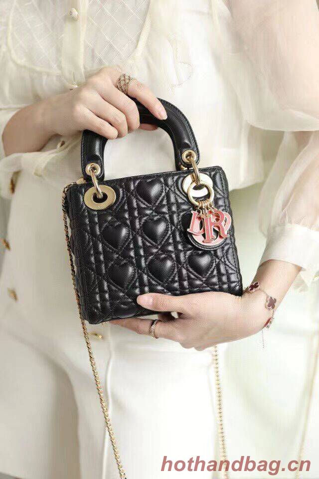 LADY DIOR MY ABCDIOR BAG Cannage Heart Original Lambskin Bag M0539O Black LADY DIOR MY ABCDIOR BAG Cannage Heart Original Lambskin Bag M0539O Black