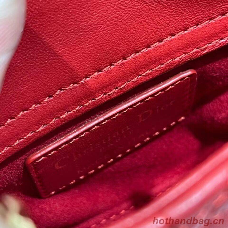 MICRO DIORAMOUR LADY DIOR BAG Bright Red Cannage Lambskin with Heart Motif S0856ON MICRO DIORAMOUR LADY DIOR BAG Bright Red Cannage Lambskin with Heart Motif S0856ON