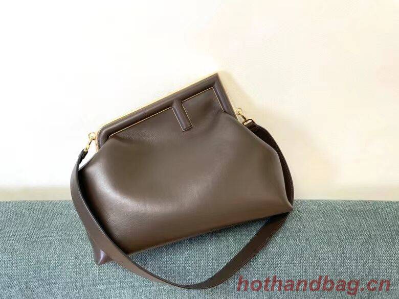 FENDI FIRST MEDIUM leather bag 8BP127AB Dark brown FENDI FIRST MEDIUM leather bag 8BP127AB Dark brown