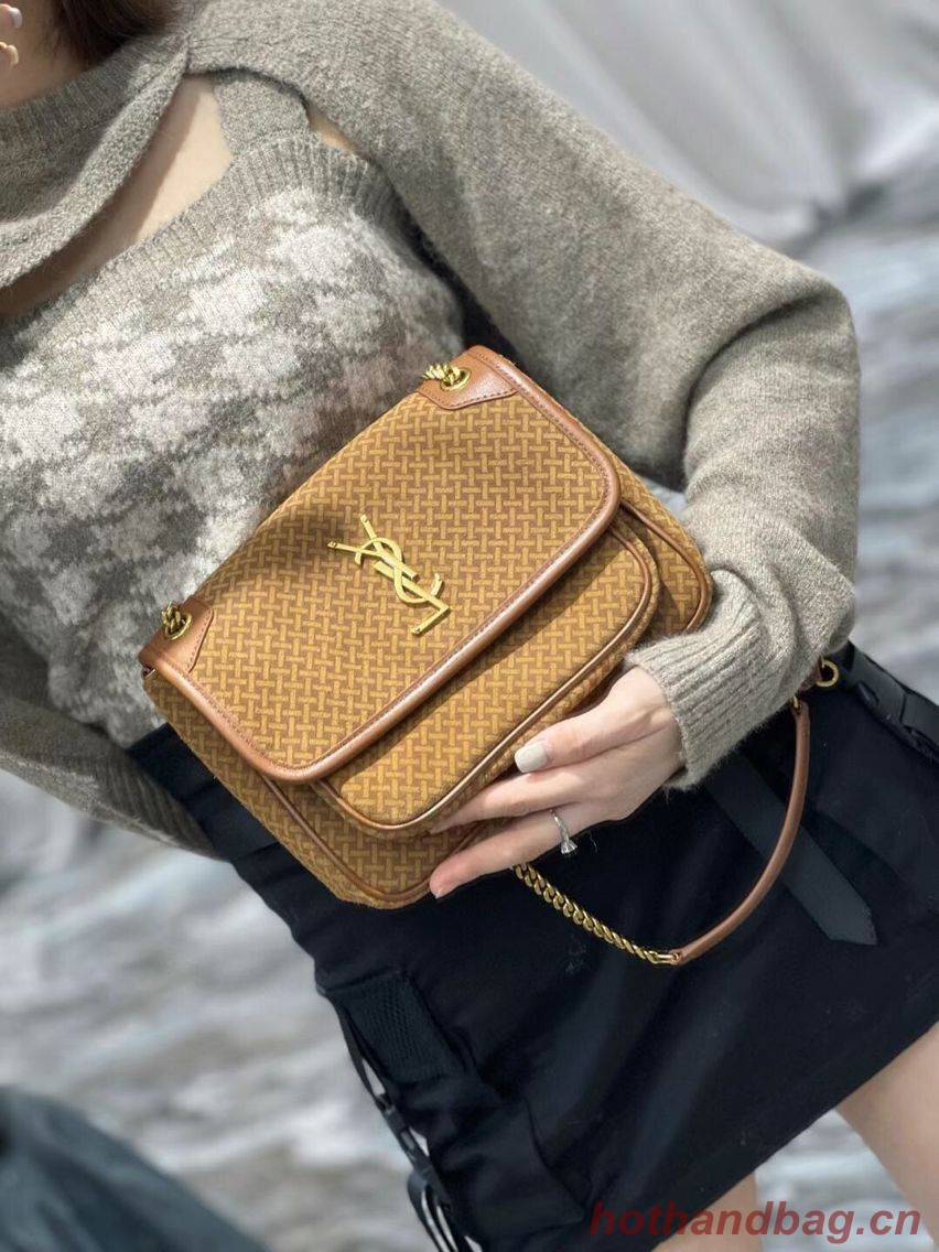 Yves Saint Laurent SMALL NIKI SMALL IN CRINKLED VINTAGE SUEDE Y653151 BROWN Yves Saint Laurent SMALL NIKI SMALL IN CRINKLED VINTAGE SUEDE Y653151 BROWN