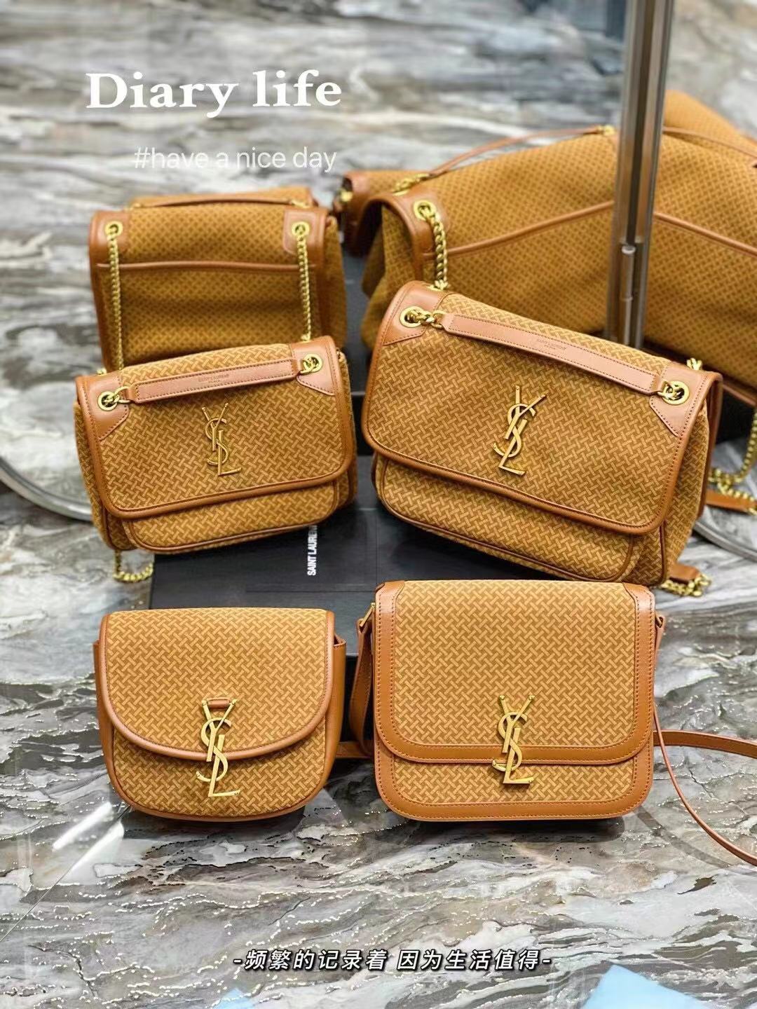 Yves Saint Laurent KAIA SMALL SATCHEL IN SUEDE WITH BRAID MOTIF 74025 BRUN CLAIR Yves Saint Laurent KAIA SMALL SATCHEL IN SUEDE WITH BRAID MOTIF 74025 BRUN CLAIR