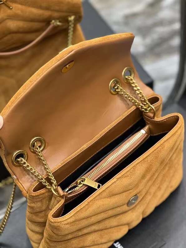 Yves Saint Laurent LOULOU MEDIUM BAG IN Y-QUILTED SUEDE Y94699 CINNAMON Yves Saint Laurent LOULOU MEDIUM BAG IN Y-QUILTED SUEDE Y94699 CINNAMON