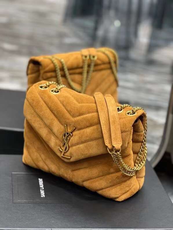 Yves Saint Laurent LOULOU MEDIUM BAG IN Y-QUILTED SUEDE Y94699 CINNAMON Yves Saint Laurent LOULOU MEDIUM BAG IN Y-QUILTED SUEDE Y94699 CINNAMON