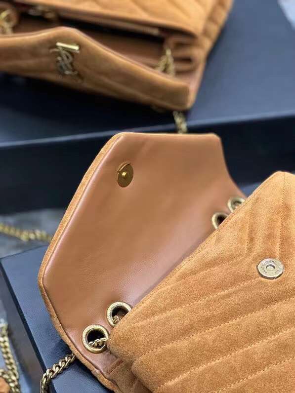 Yves Saint Laurent LOULOU MEDIUM BAG IN Y-QUILTED SUEDE Y94699 CINNAMON Yves Saint Laurent LOULOU MEDIUM BAG IN Y-QUILTED SUEDE Y94699 CINNAMON