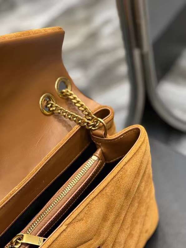 Yves Saint Laurent LOULOU MEDIUM BAG IN Y-QUILTED SUEDE Y94699 CINNAMON Yves Saint Laurent LOULOU MEDIUM BAG IN Y-QUILTED SUEDE Y94699 CINNAMON