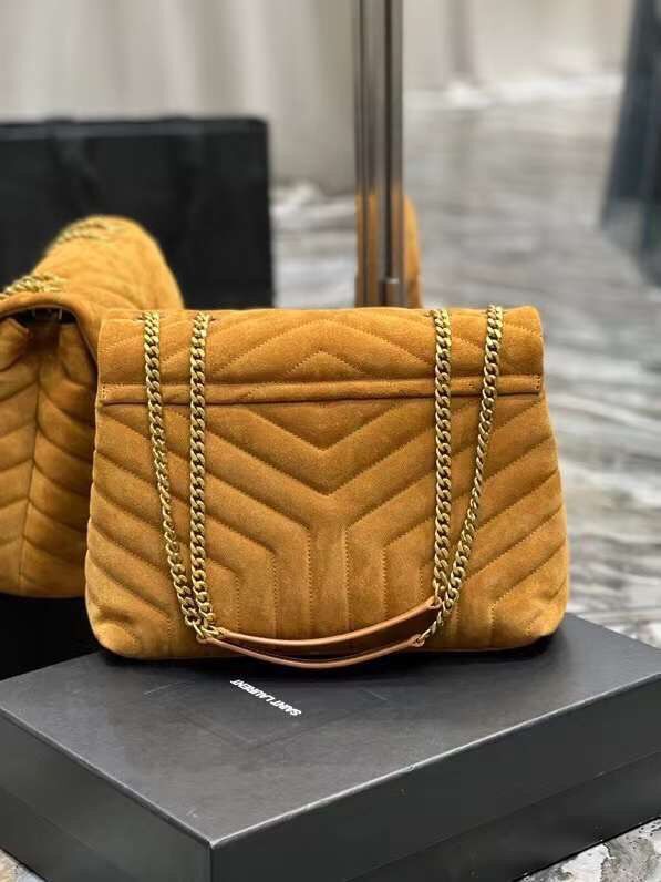 Yves Saint Laurent LOULOU large BAG IN Y-QUILTED SUEDE Y787216 CINNAMON Yves Saint Laurent LOULOU large BAG IN Y-QUILTED SUEDE Y787216 CINNAMON