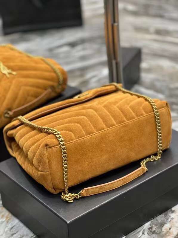 Yves Saint Laurent LOULOU large BAG IN Y-QUILTED SUEDE Y787216 CINNAMON Yves Saint Laurent LOULOU large BAG IN Y-QUILTED SUEDE Y787216 CINNAMON